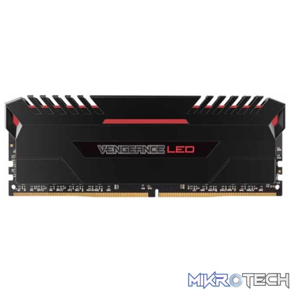 Corsair VenGeance 32Gb(8Gbx4) DDR4-3000 (pc4-24000) CL15 1.35v Desktop Memory Module with (Red led) black heatsink - Image 2